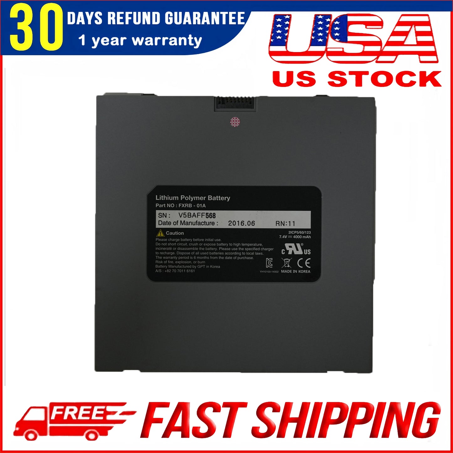 New Genuine FXRB-01A 29.6Wh Battery Replacement for Vieworks Vivix-S DR Panel 1417W Digital Detector