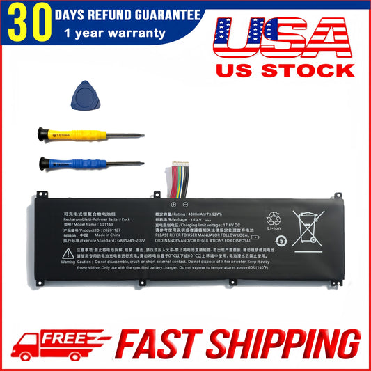 GLT163 Laptop Battery - 15.4V 73.92Wh (4800mAh) for HIPAA SH56, IRU Z15S, lingrui S1 PRO & More