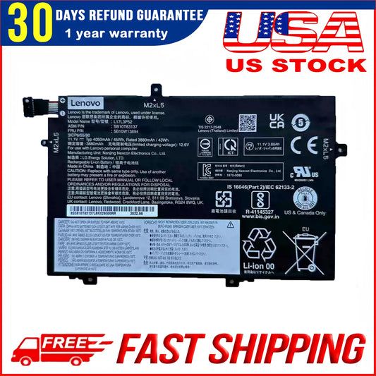 New Genuine L17L3P52 01AV463 Battery for Lenovo ThinkPad L480 L580 L17C3P52 45Wh Replacement