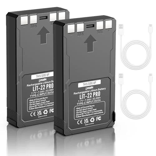 2 Pack LIT-22 Battery 7000mAh Rechargeable Lithium 2Pack Batteries+2Cables