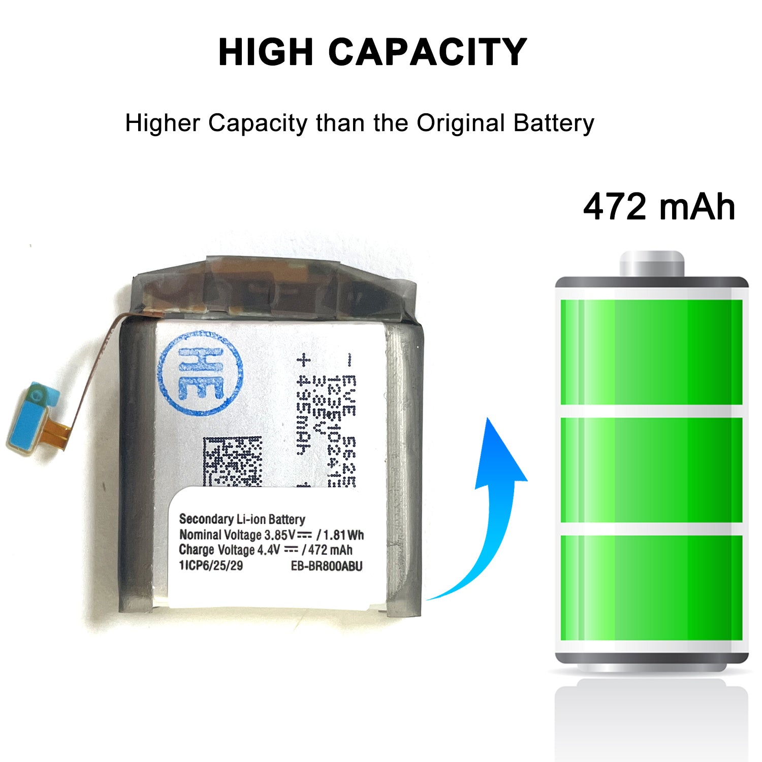 Genuine Battery Kit for Samsung Galaxy Gear S4 SM-R800 SM-R805 EB-BR800ABU 46mm Kit