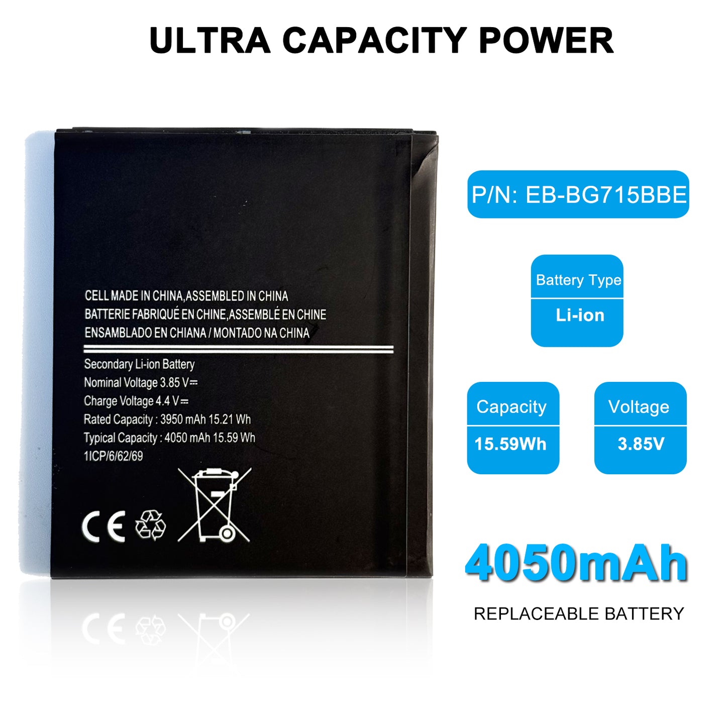 Genuine EB-BG715BBE Battery Replacement  for Samsung Galaxy XCover Pro SM-G715U1 SM-G715UZKDXAA SM-G715U SM-G715UZKDVZW SM-G715A Battery