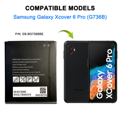 Genuine Battery Compatible with Samsung Galaxy Xcover 6 Pro 5G / Xcover6 Pro/Xcover Pro 2 SM-G736B EB-BG736BBE with Toolkit