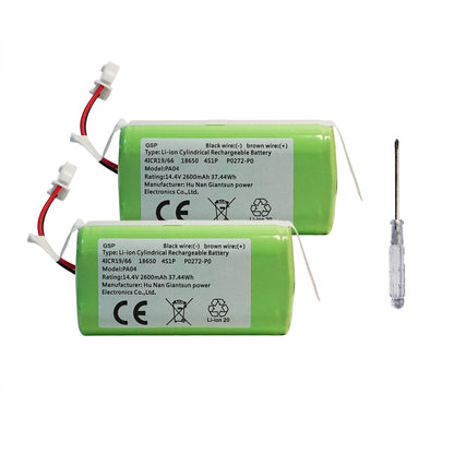 2-Pack PA04 2600mAh Replacement Battery for Eufy RoboVac and Ecovacs Deebot
