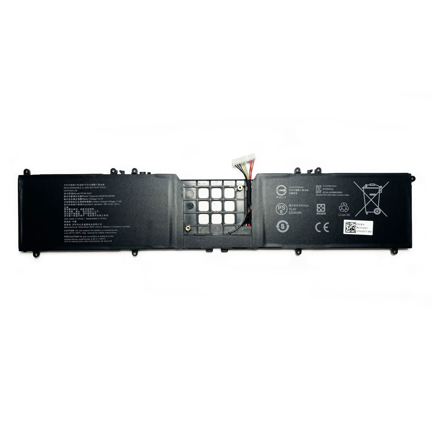 Genuine RC30-0423 Laptop Battery Replacement for Razer Blade 17 RTX 3080 Ti/Razer Blade 17 Early 2022 / Razer Blade Pro 17 RTX 3080 Series Laptop RZ09-0368 Battery 15.4V 82Wh/5329mAh 8-Cell