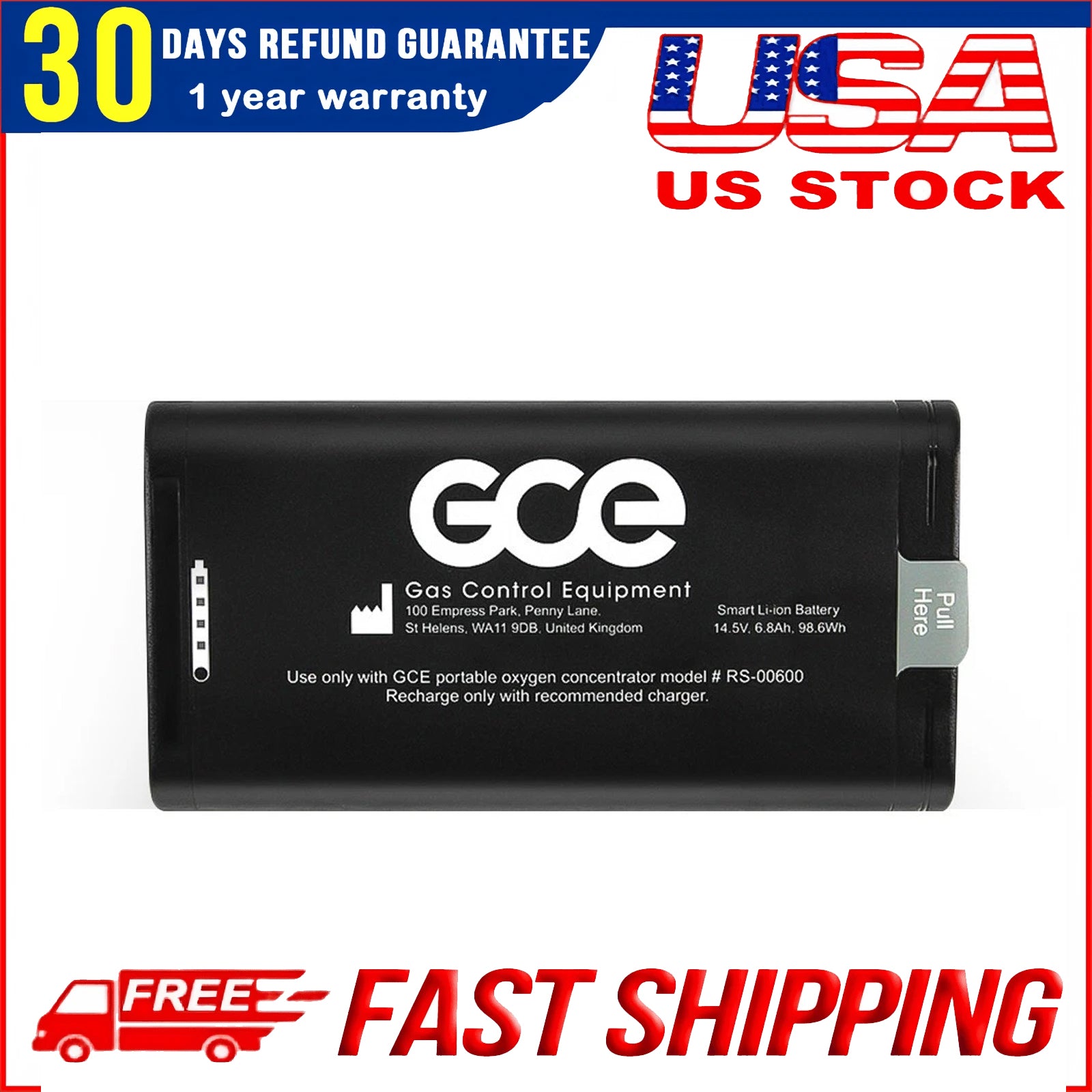 GCE RS-00600 Oxygen Concentrator Rechargeable Lithium Ion Battery