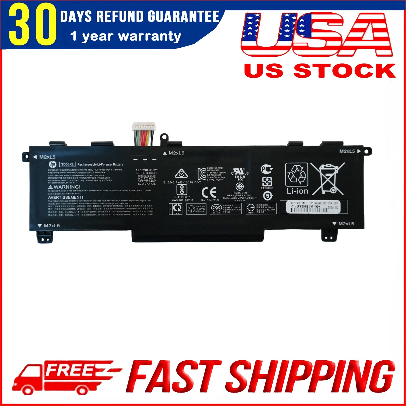 Genuine SD03XL OEM Battery for HP Omen 15-ek HSTNN-OB1R HSTNN-IB7K L84357-AC1