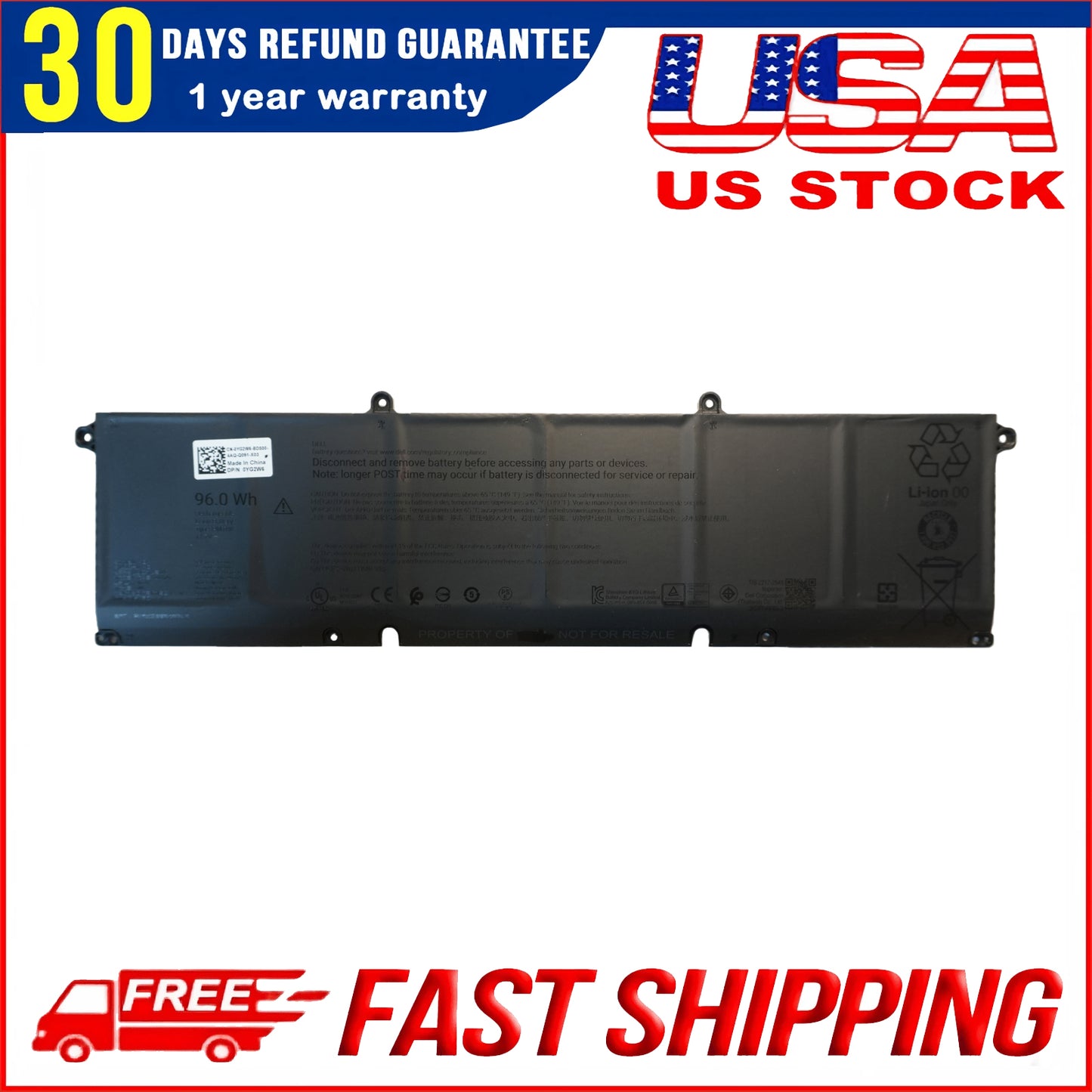 Genuine 96Wh PMT8K Laptop Battery For Alienware 16 Area-51 18 Area-51 Series