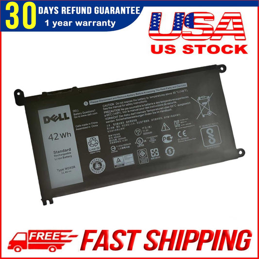 DELL WDX0R 11.4V 42Wh 3-Cell Notebook Battery For Dell Inspiron 5368 5378 5379 7368 7375 7378 7460 7472 5565 5567 5568 5570 5578 5579 7560 7569 7570 7572 7573 7579 7580 5765 5767 5770 Series Laptops