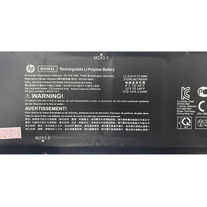 Genuine BN06XL HSTNN-IB9A Laptop Battery for HP Spectre X360 15 15-EB 15-EB0005UR 15-EB0000NS 15-EB0010NG X360 Convertible 15-EB0005NI 15-EB0008UR 15-EB0037NA L68299-005 L68235-1C1 BN06072XL 11.55V 72.9Wh