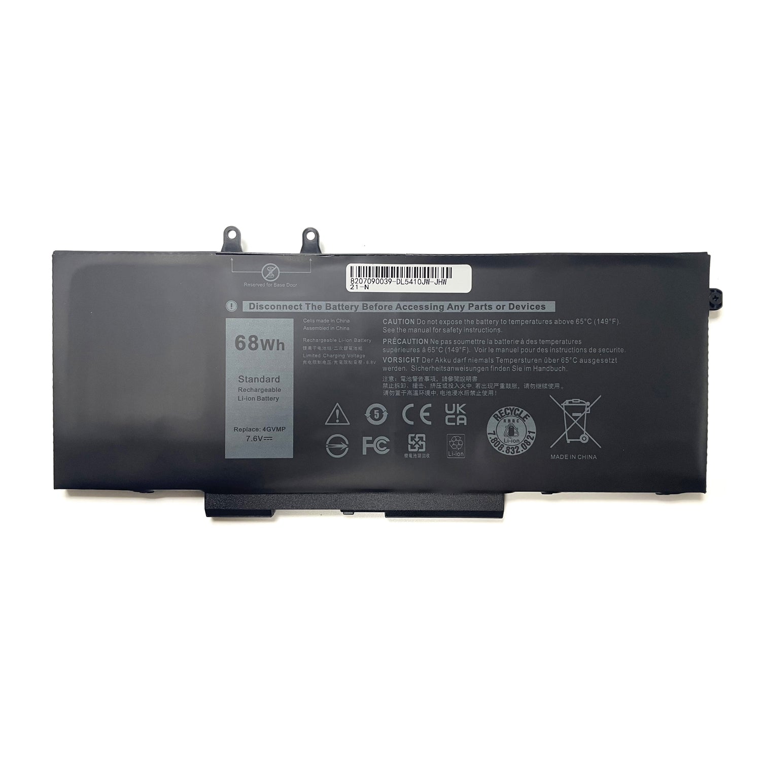 4GVMP Laptop Battery for Dell Latitude 5400 5500 5410 5510, Inspiron 7590 7591 7791, Precision 3540 3550 7.6V 68Wh Replacement