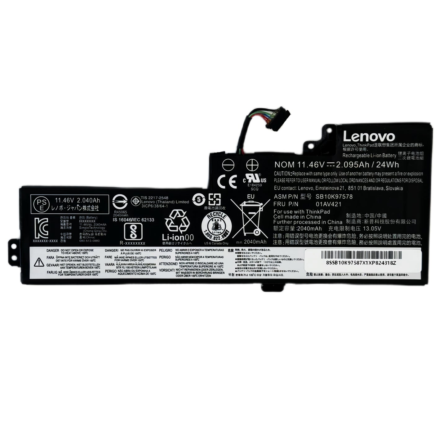 Genuine 01AV420 01AV421 01AV489 01AV419 Laptop Battery for Lenovo ThinkPad T470 T480 A475 A485 TP25 | 11.4V 24Wh