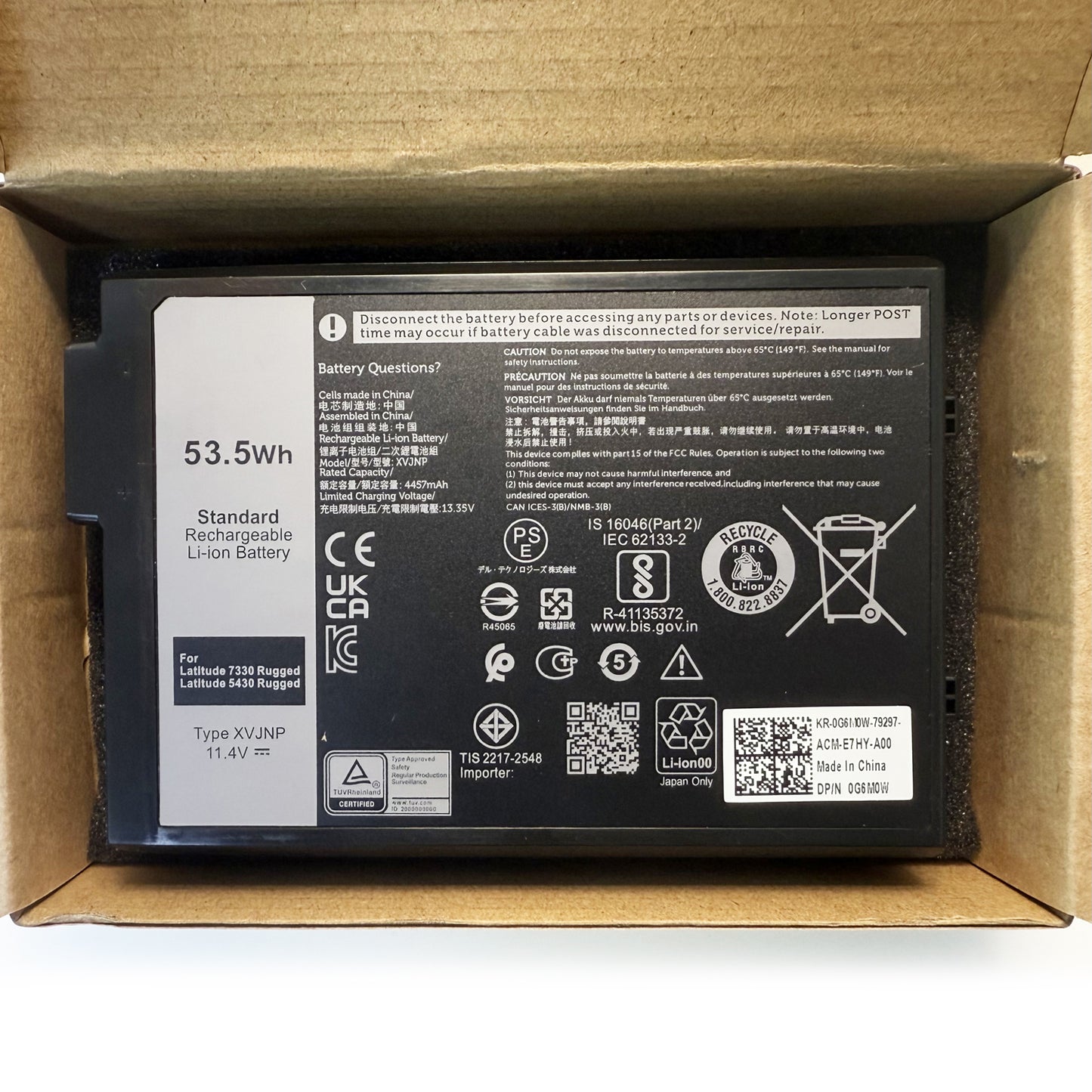 Genuine XVJNP Battery For Dell Latitude 5430 7330 Rugged Extreme 6JRCP 451-BCWQ M0TN3