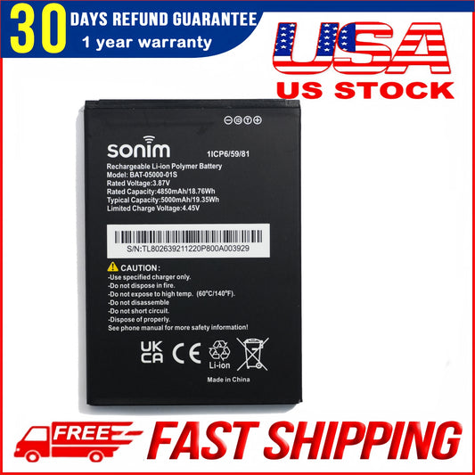 New Genuine BAT-05000-01S 5000mAh Battery Replacement for Sonim XP10 XP9900 Rugged Smartphone