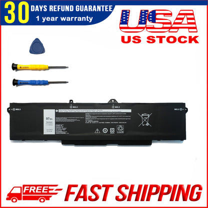 9JRV0 97Wh 11.4V High-Capacity Battery Replacement for Dell Precision 3561 Mobile Workstation & Alienware m18 R1 Gaming Laptop
