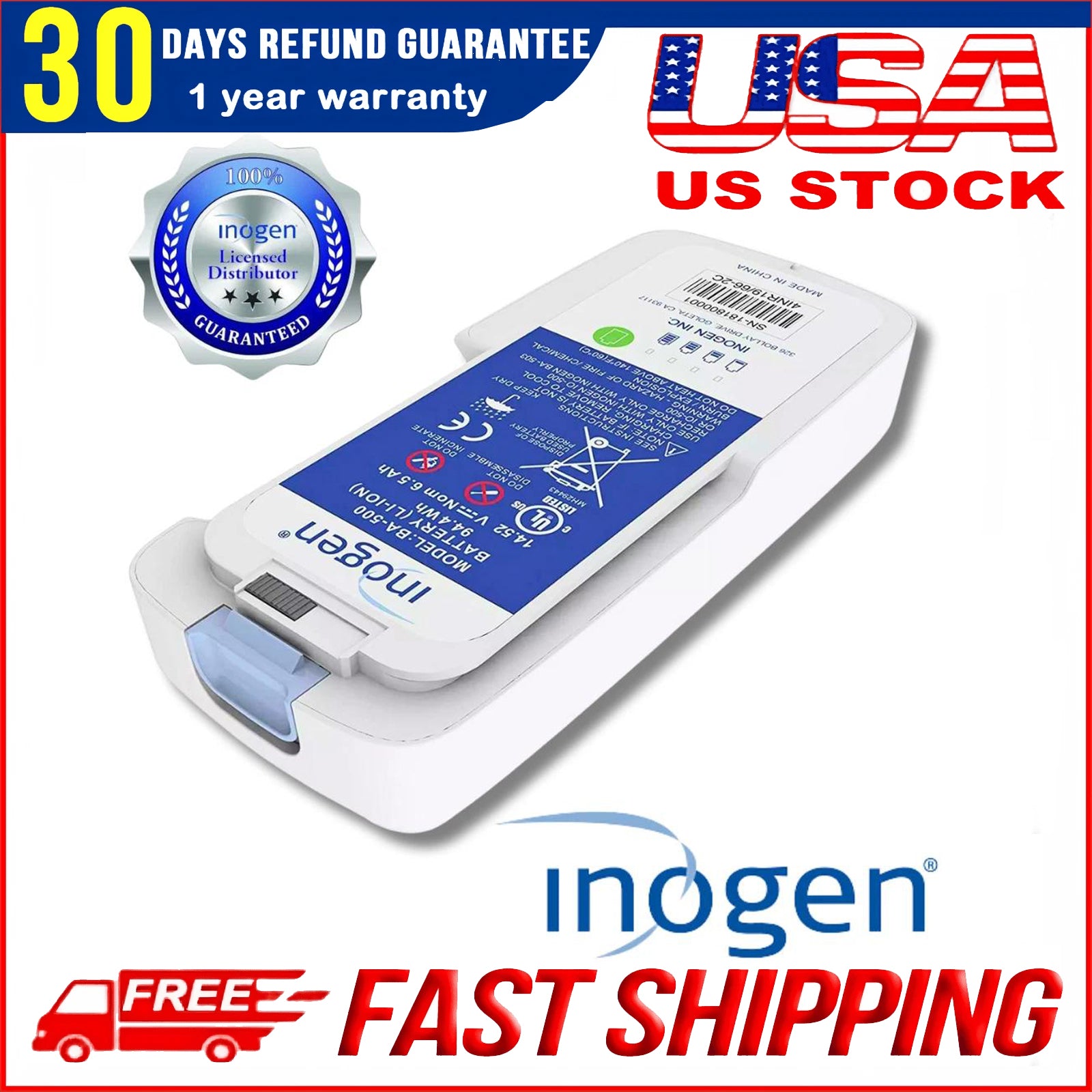 Genuine New Inogen/OxyGo One G5 Single Battery (8-Cell) BA-500 by Inogen -Sealed package