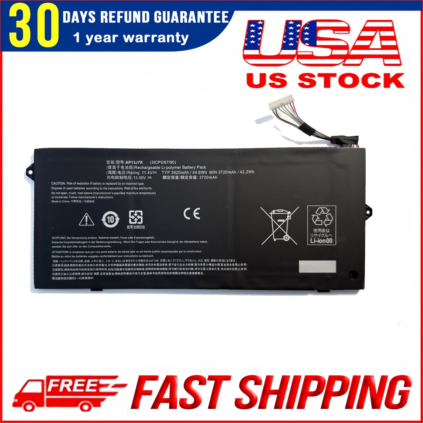 Genuine Battery AP13J4K AP13J3K AP13J7K For Acer Chromebook C720 C720P C740