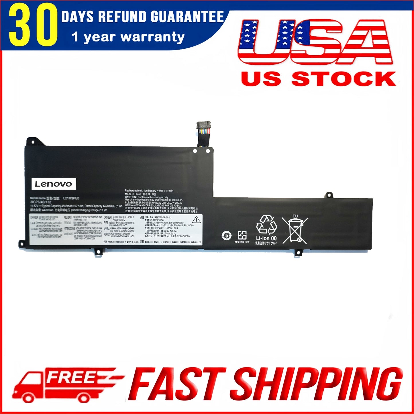 Genuine L21M3PE0 L21C3PE0 Battery for Lenovo IdeaPad Flex 5/7 14" & 16" Models