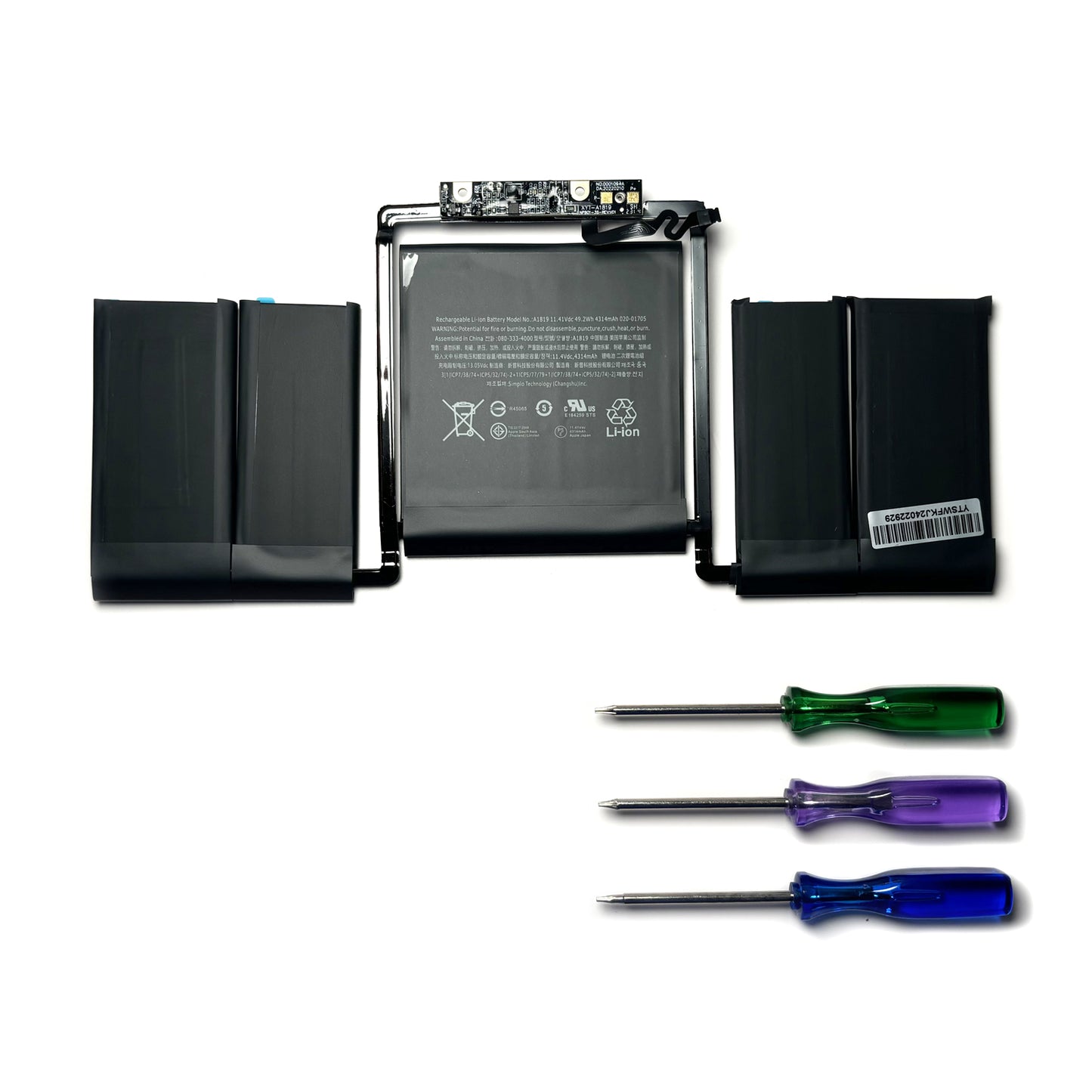 Genuine A1819 Battery Compatible with MacBook Pro 13-inch A1706 (Late 2016 & Mid 2017, EMC 3071 3163) 11.4V 49.2Wh Li-ion Replacement