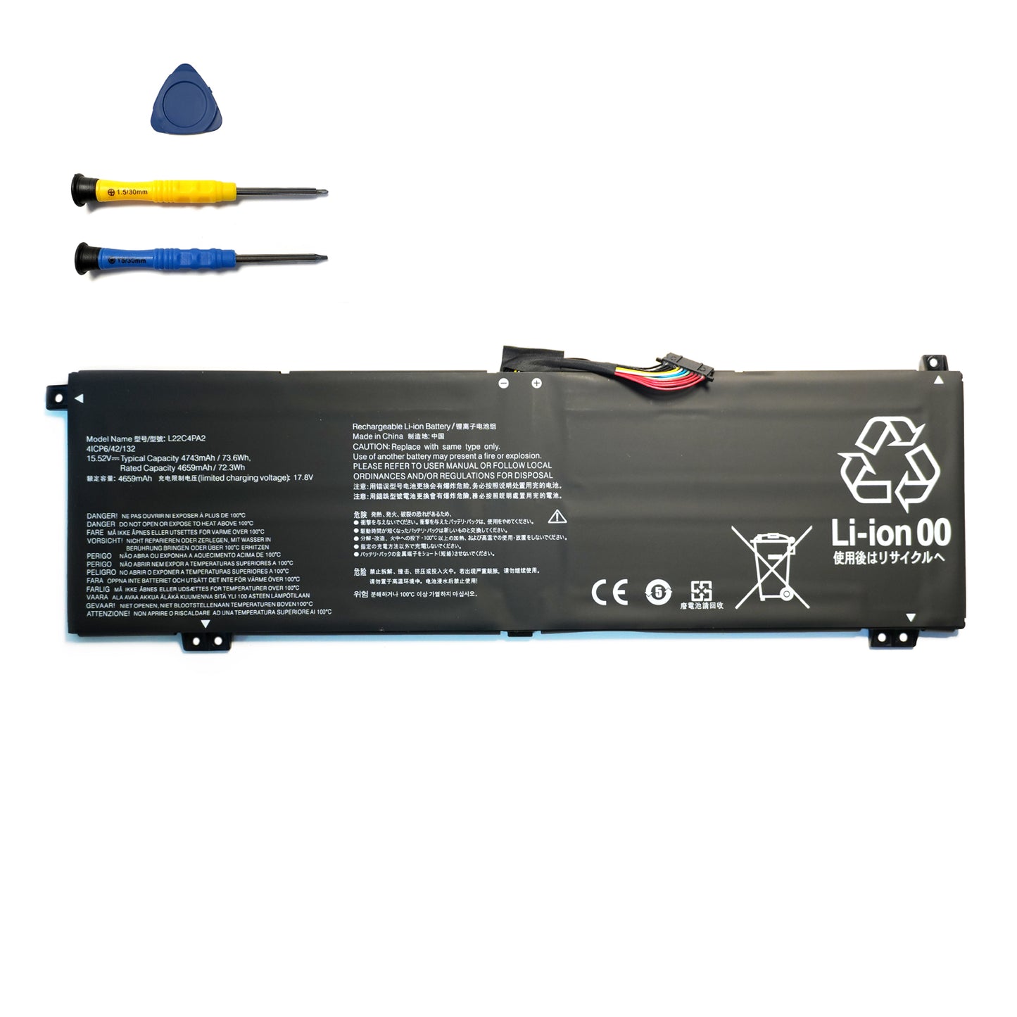 Genuine L22D4PA2 L22C4PA2 Laptop Battery Replacement for Lenovo Legion Slim 5 14APH8 Series 82Y5 82Y5004VAU 82Y5CTO1WW 82Y5005KMX L22B4PA2 L22M4PA2 L22L4PA2 5B11N45950 SB11N45942 15.52V 73.6Wh