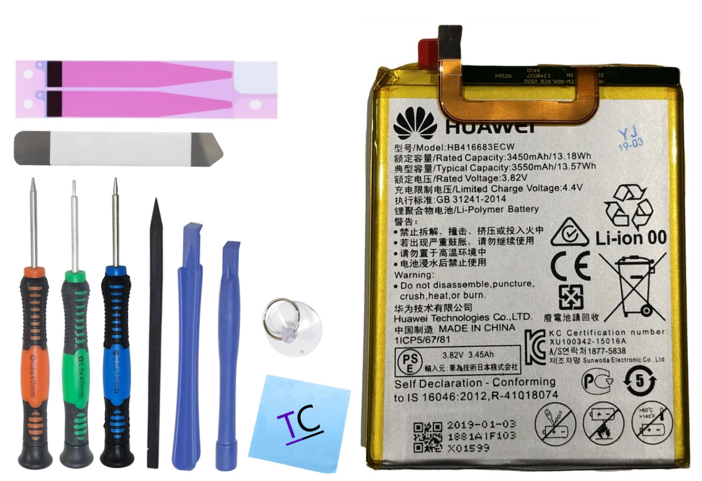 Genuine HB416683ECW Battery for Huawei Nexus 6P | 3450mAh Replacement with Pro Kit