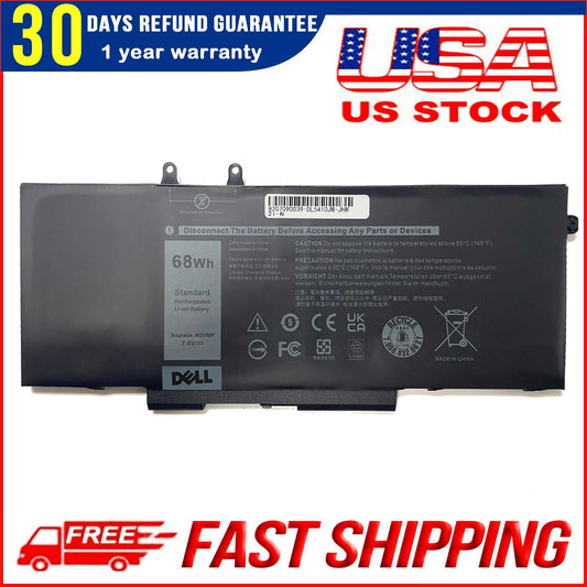 Genuine 4GVMP Laptop Battery for Dell Latitude 5400 5500 5410 5510 E5400 E5500 Inspiron 7590 7591 7791 2-in-1 Precision 3540 3550 Series P84F P84F001 P42E P42E001 P98G001 P80F001 RF7WM C5GV2 H82T6 7.6V 68Wh