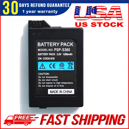 PSP Battery 2Pcs 3.6v 1200mAh Lithium Polymer Replacement Batteries  for PSP-3000 PSP-3001 PSP-2000 PSP-2001 PSP-3002 PSP-3004 PSP Lite PSP Slim Console
