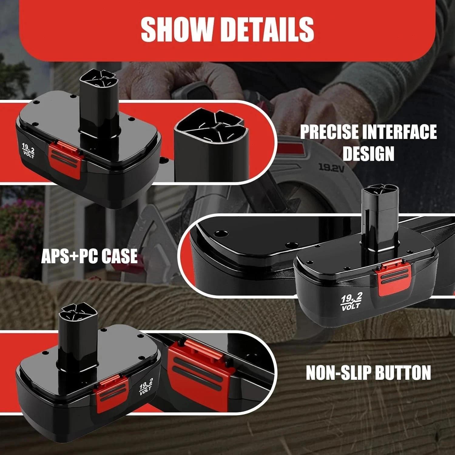 -Pack Replacement Battery for Craftsman 19.2V C3 & DieHard Tools