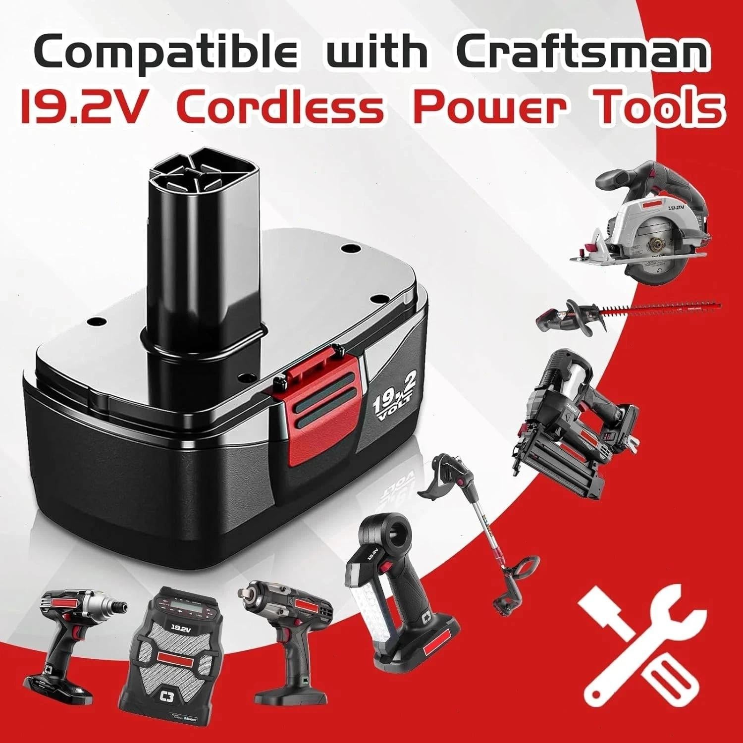 -Pack Replacement Battery for Craftsman 19.2V C3 & DieHard Tools